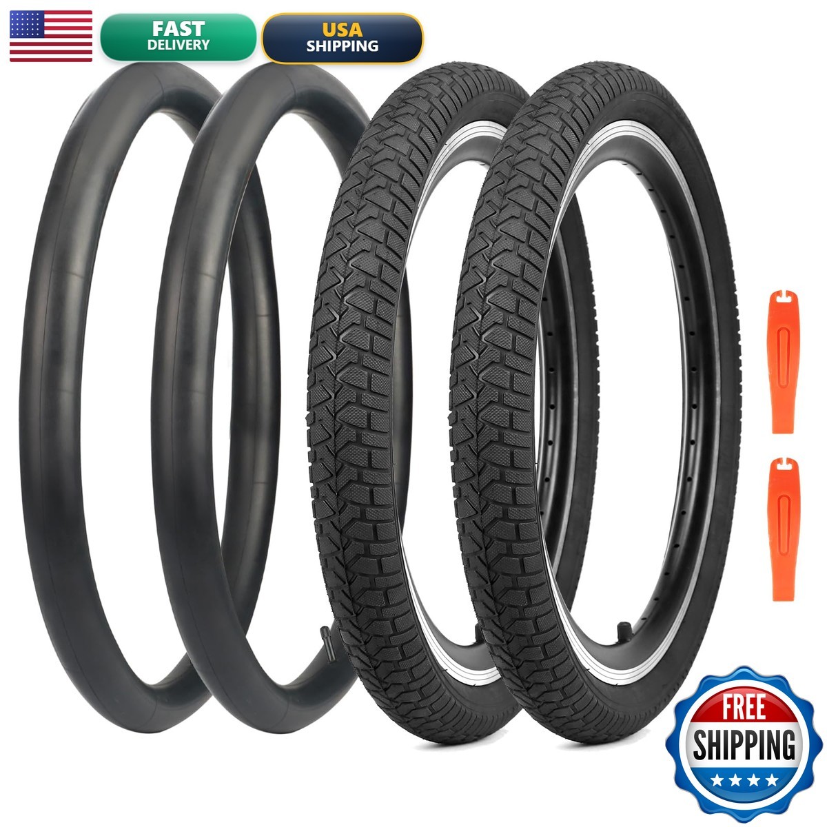 MAKELEN Kids Bike Tires 20x2.125 (57-406) Folding Tires For Kids Bikes - Black MAKELEN Kids Bike Tires 20x2.125 (57-406) Folding Tires For Kids Bikes - Black