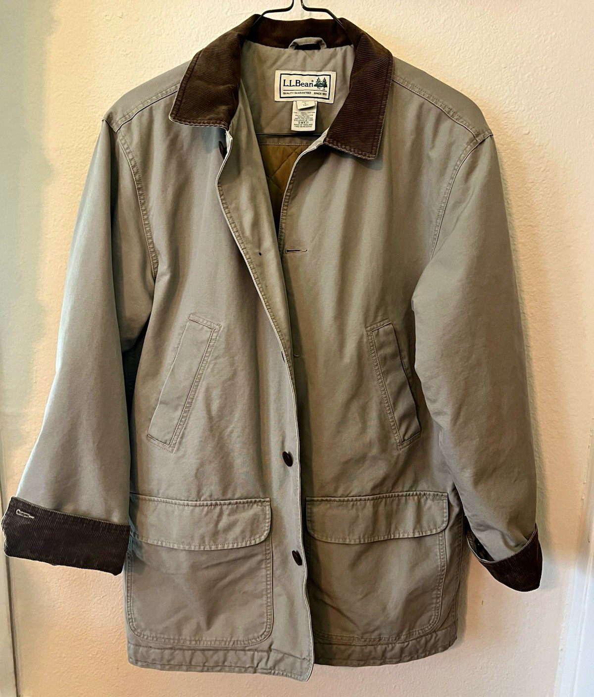 L.L.Bean Men\'s Large Tall Field Coat/Barn Jacket Thinsulate Button Corduroy L.L.Bean Men\'s Large Tall Field Coat/Barn Jacket Thinsulate Button Corduroy