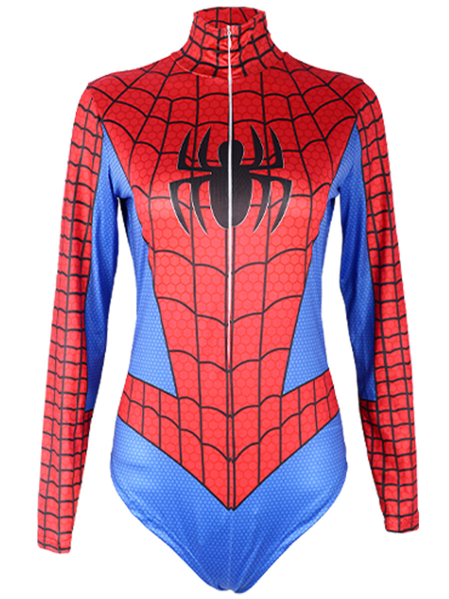 Cosplay Superhero Spider-Man Swimsuit Jumpsuits Women Bodysuit Costume Halloween
