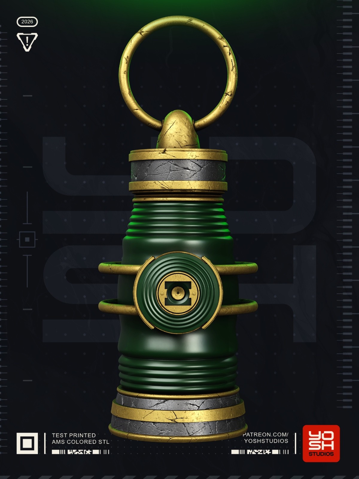 Green Lantern POWER BATTERY 3D Printed Cosplay & Display