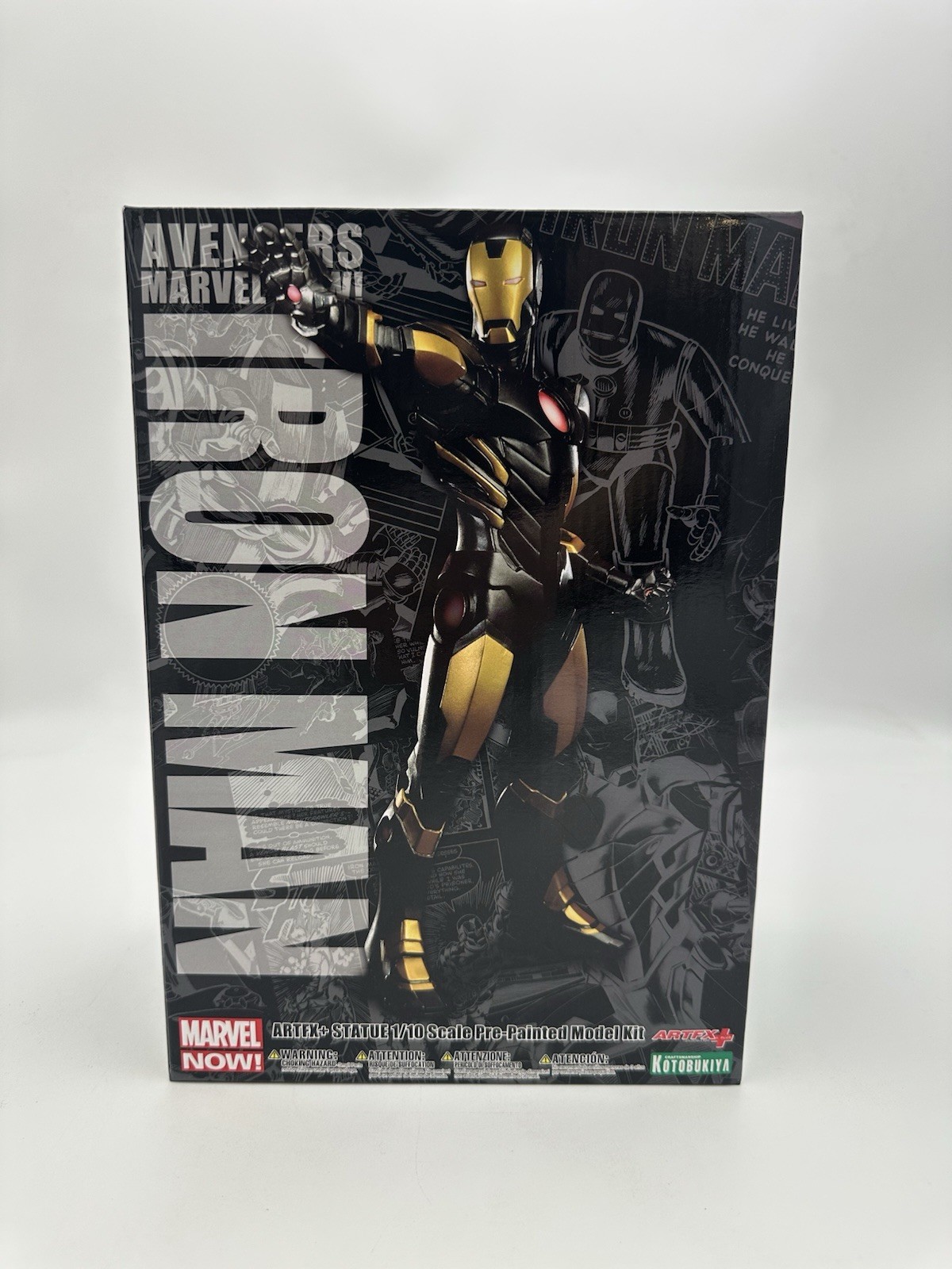 KOTOBUKIYA ARTFX MARVEL NOW IRON MAN BLACK GOLD 1/10 FIGURE KOTOBUKIYA ARTFX MARVEL NOW IRON MAN BLACK GOLD 1/10 FIGURE
