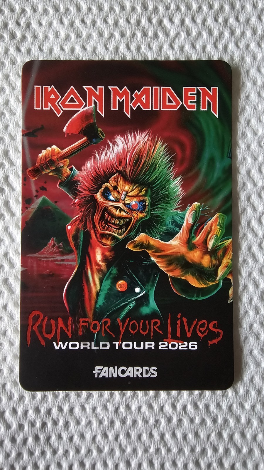 Iron Maiden 2026 Run For Your Lives World Tour FanCard - Unscanned - Iron Maiden 2026 Run For Your Lives World Tour FanCard - Unscanned -
