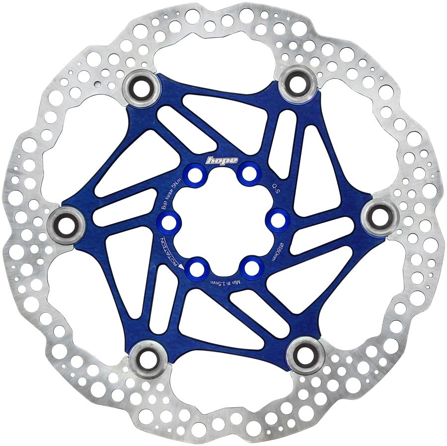 Hope Floating Disc Brake Rotor - 180mm, 6-Bolt, Blue