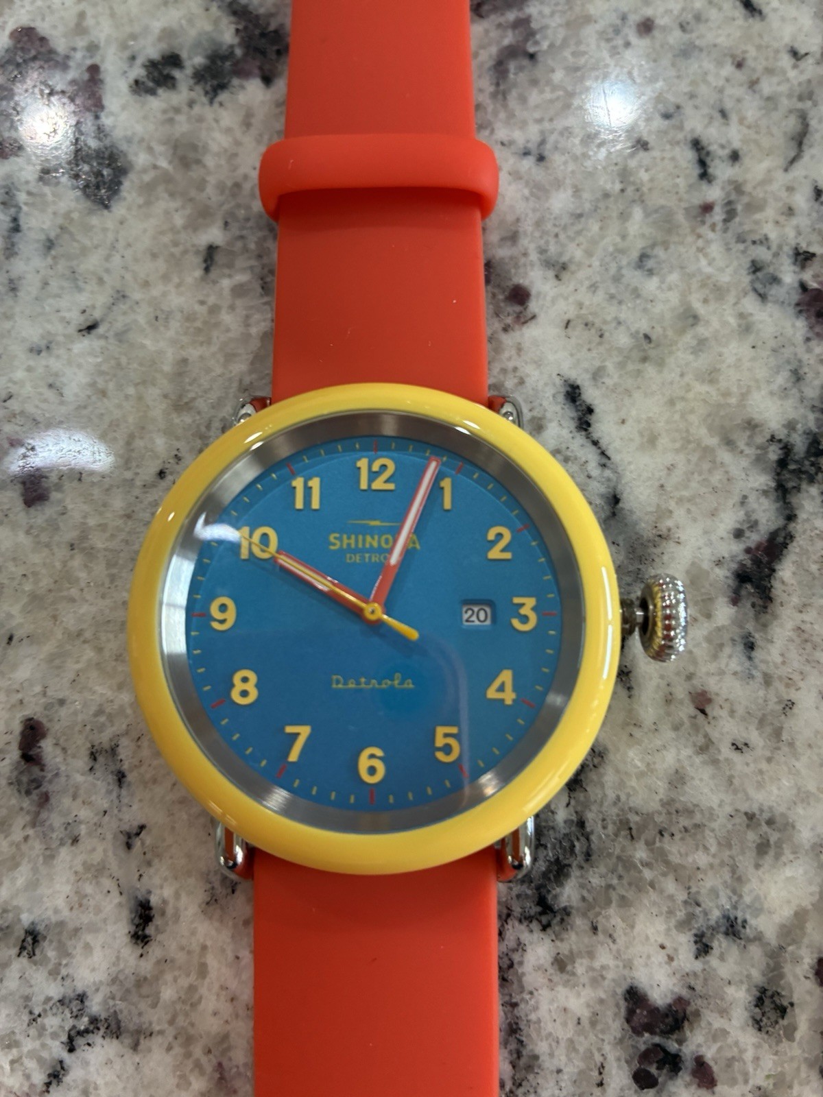 Shinola Detrola Free Skate Yellow Case Orange Band Shinola Detrola Free Skate Yellow Case Orange Band