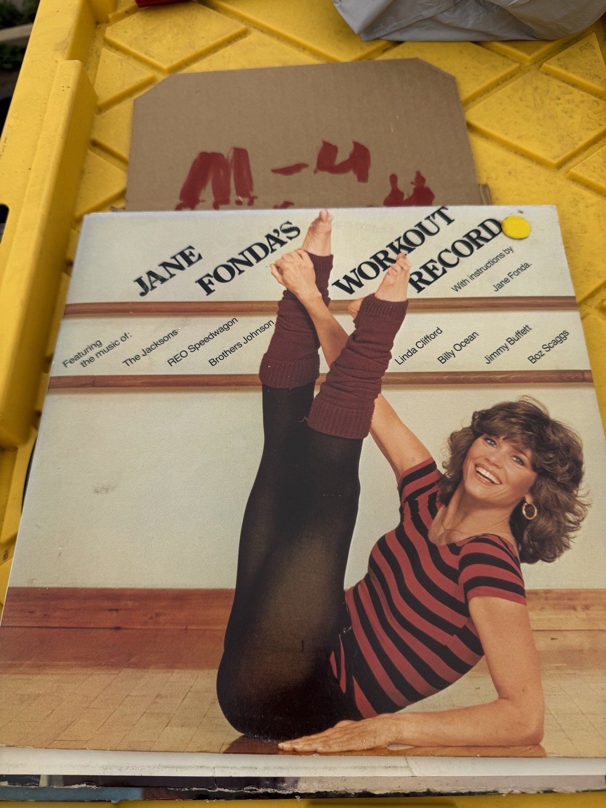 Jane Fonda\'s Workout Compilation Double LP 1982 CX2 38054 Vinyl NM Vintage 1980s Jane Fonda\'s Workout Compilation Double LP 1982 CX2 38054 Vinyl NM Vintage 1980s