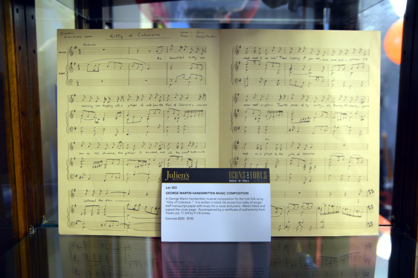 George Martin Handwritten Music Composition (signed)