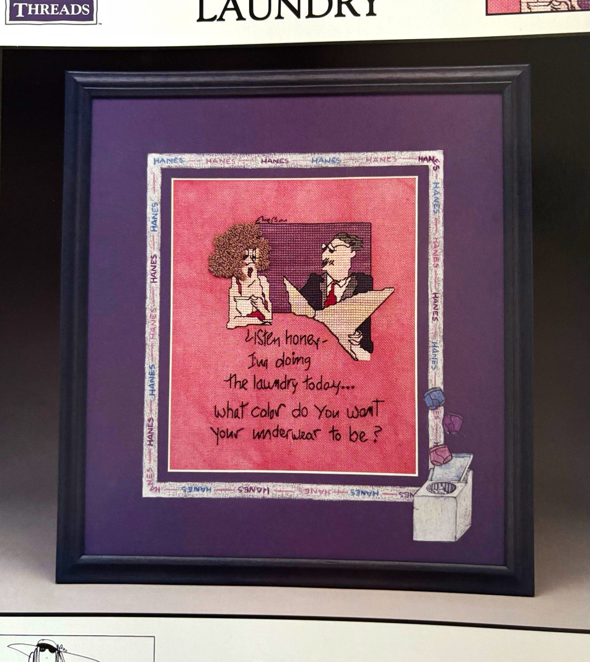 NEW Vintage 1998 Doing the Laundry Cross Stitch Leaflet from Twisted Threads
