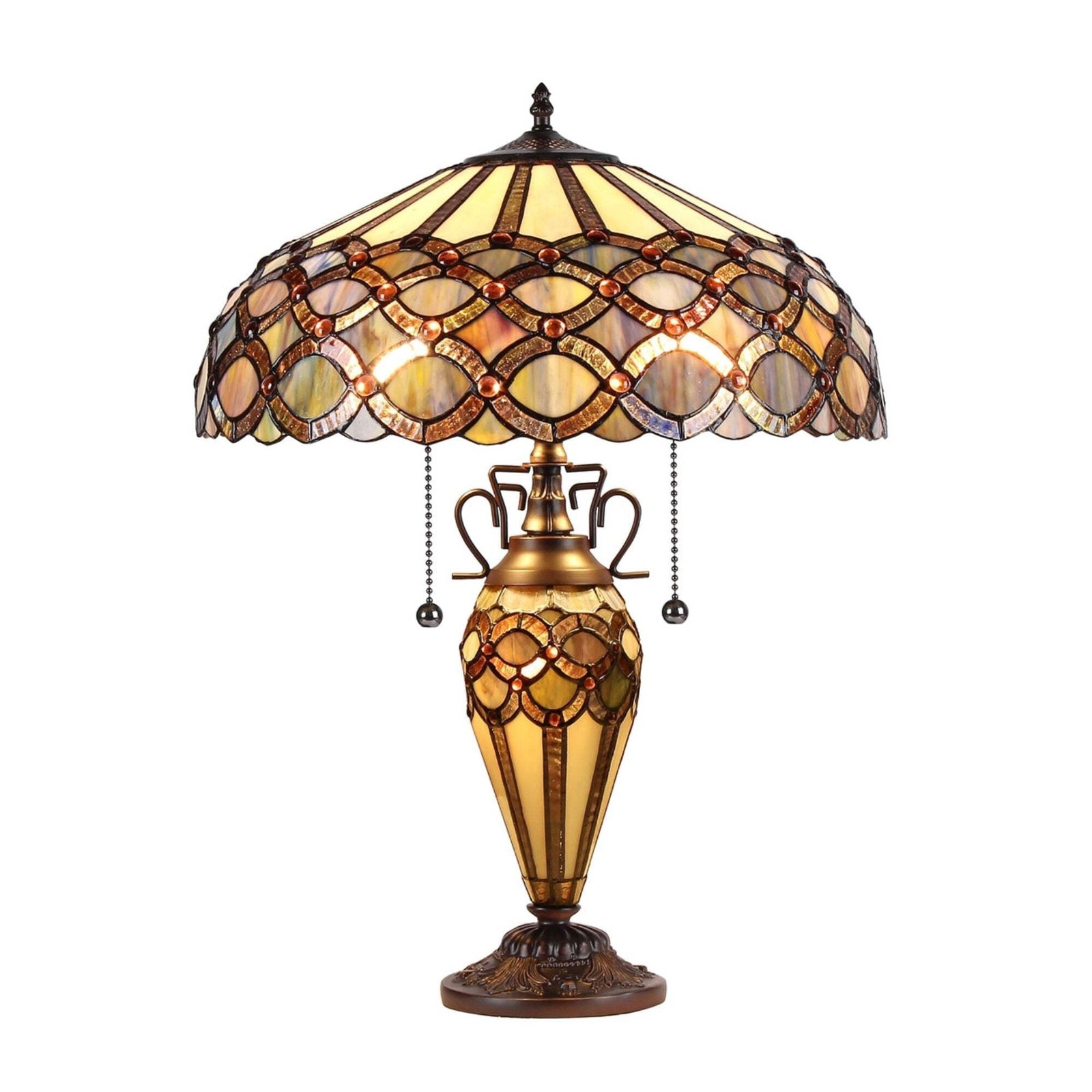 Chloe Lighting Prisma Tiffany-Style 3 Light Double Lit Table Lamp 18\