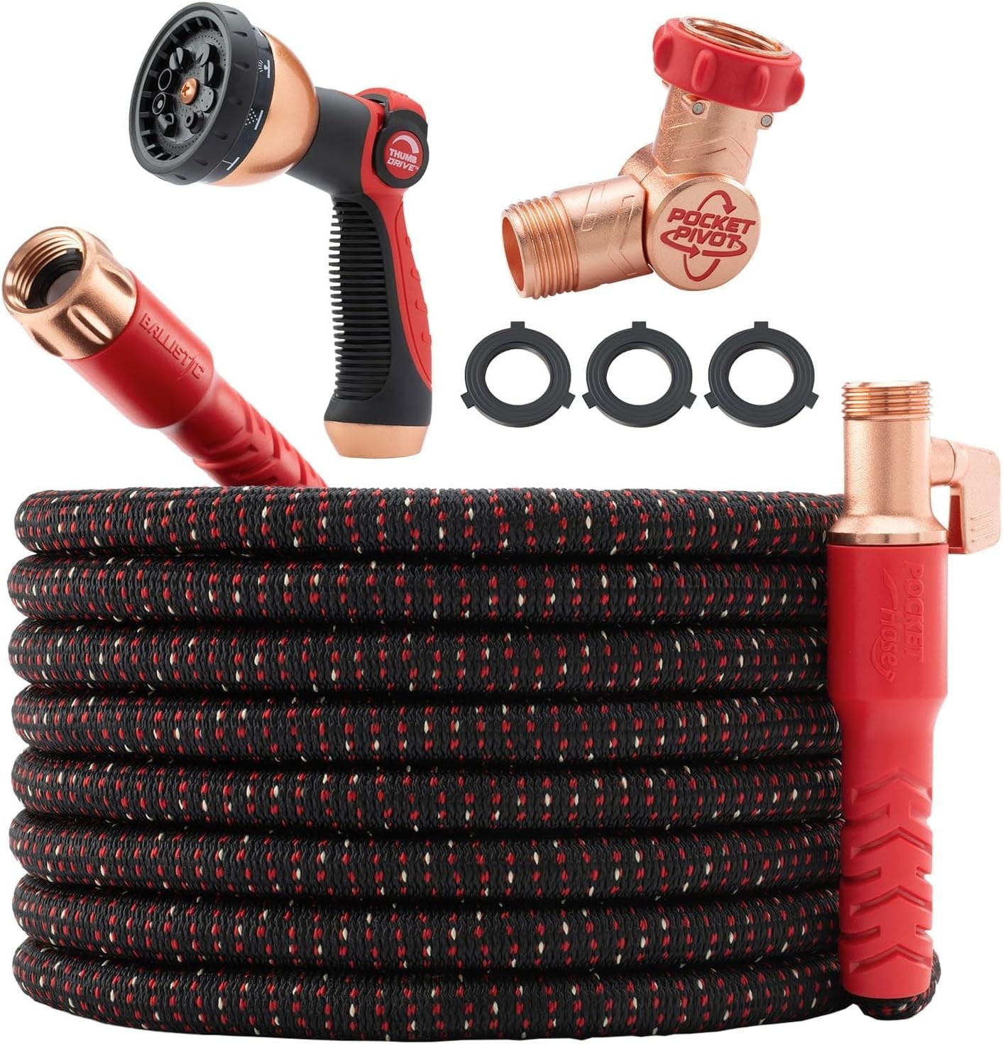 Ballistic 100 FT Expandable Garden Hose, No-Kink, As Seen on TV