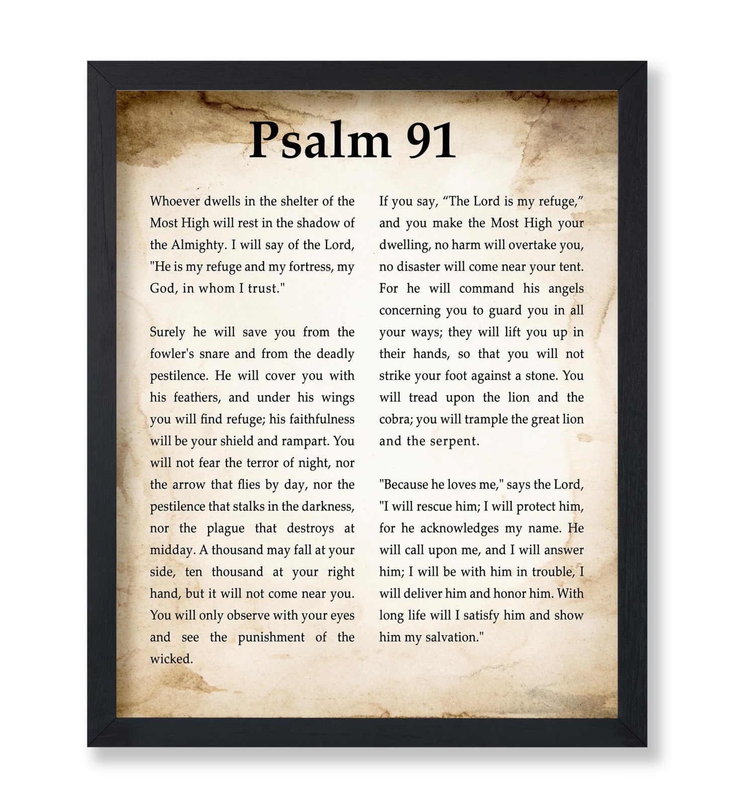 Psalm 91 Print - Bible Verse Poster - Scripture Art - Inspiring Gift for Men,