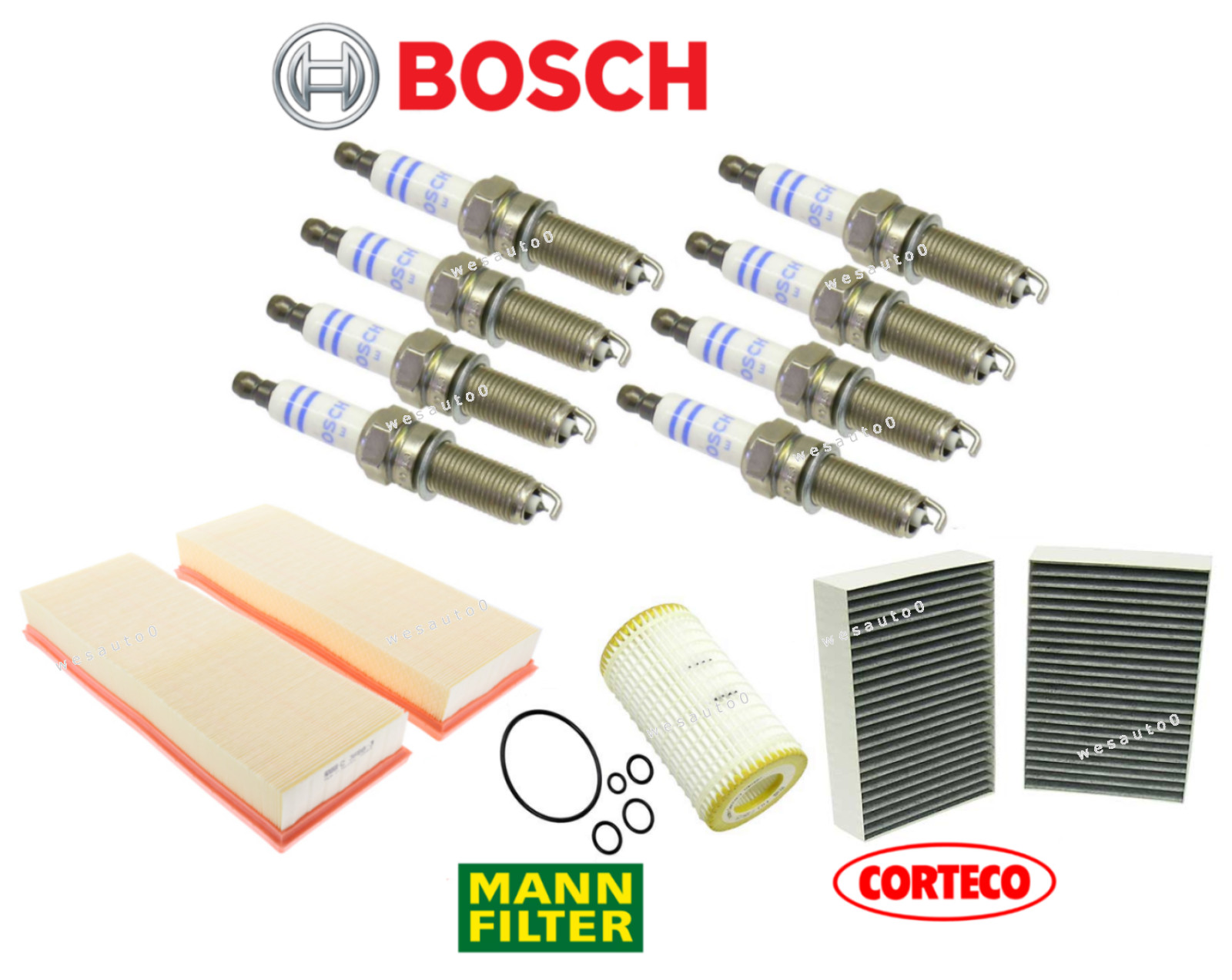 Spark Plug & Air Oil AC Cabin Filter Tune Up Kit 13pcs OEM for Mercedes V8 GL ML