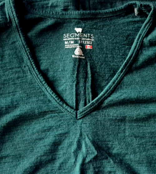 Segments 100% Merino Wool Base Layer Green V Neck Long Sleeve Women M Woolmark Segments 100% Merino Wool Base Layer Green V Neck Long Sleeve Women M Woolmark