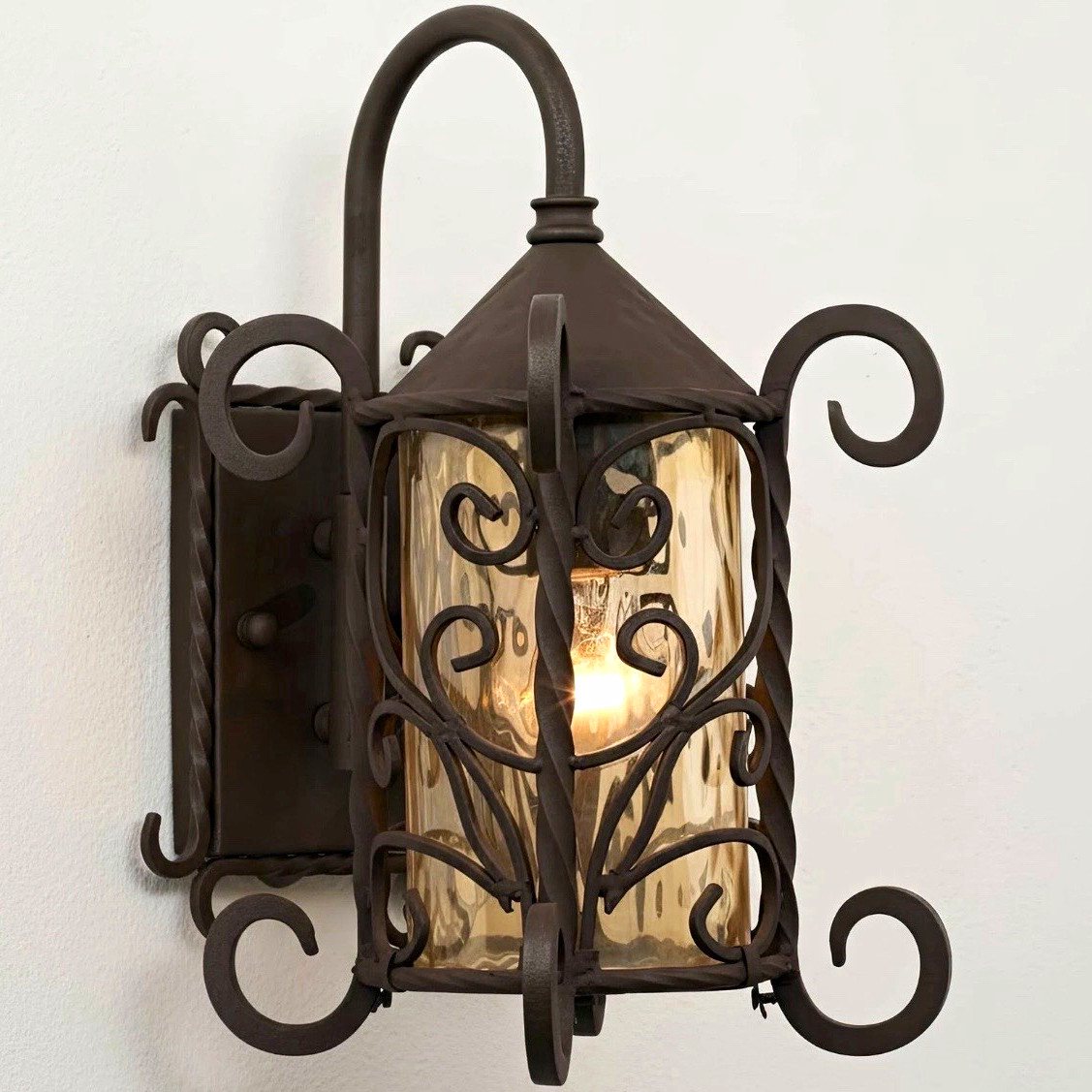 Casa Seville Vintage Outdoor Wall Light Fixture Dark Walnut Iron Scroll 13 1/4\ Casa Seville Vintage Outdoor Wall Light Fixture Dark Walnut Iron Scroll 13 1/4\