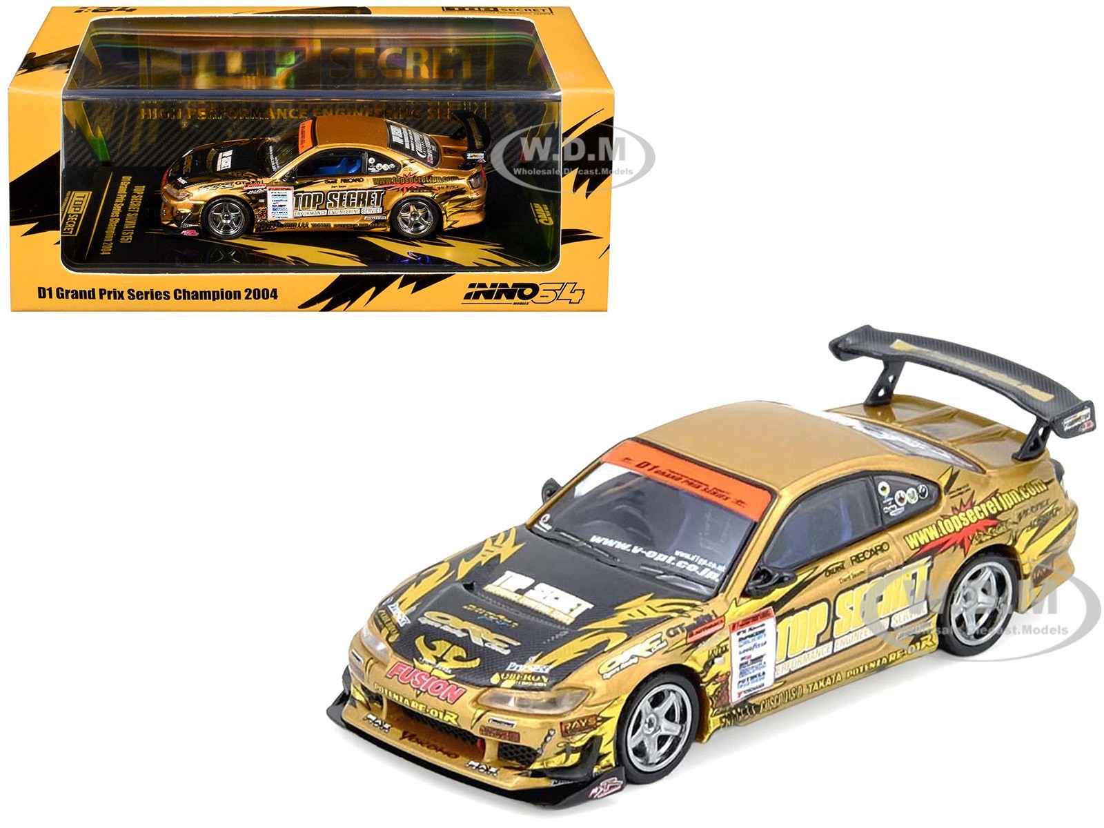 NISSAN TOP SECRET SILVIA S15 WINNER D1GP 2004 1/64 INNO MODELS IN64-S15TS-D104 NISSAN TOP SECRET SILVIA S15 WINNER D1GP 2004 1/64 INNO MODELS IN64-S15TS-D104