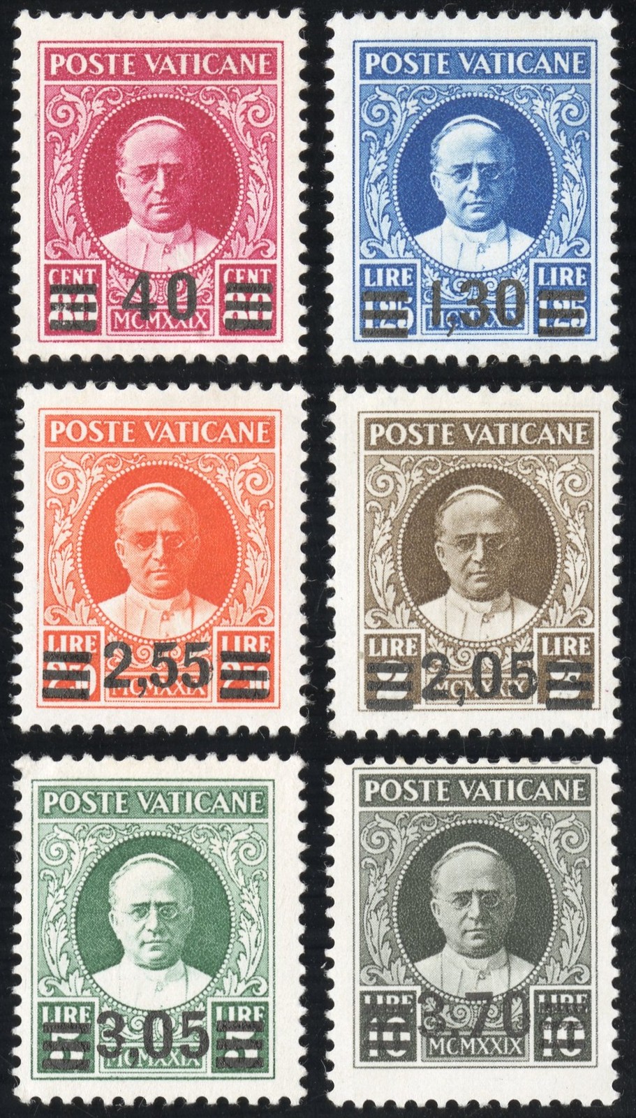 Vatican Stamps # 35-40 MH VF Scott Value $1,500.00 Vatican Stamps # 35-40 MH VF Scott Value $1,500.00