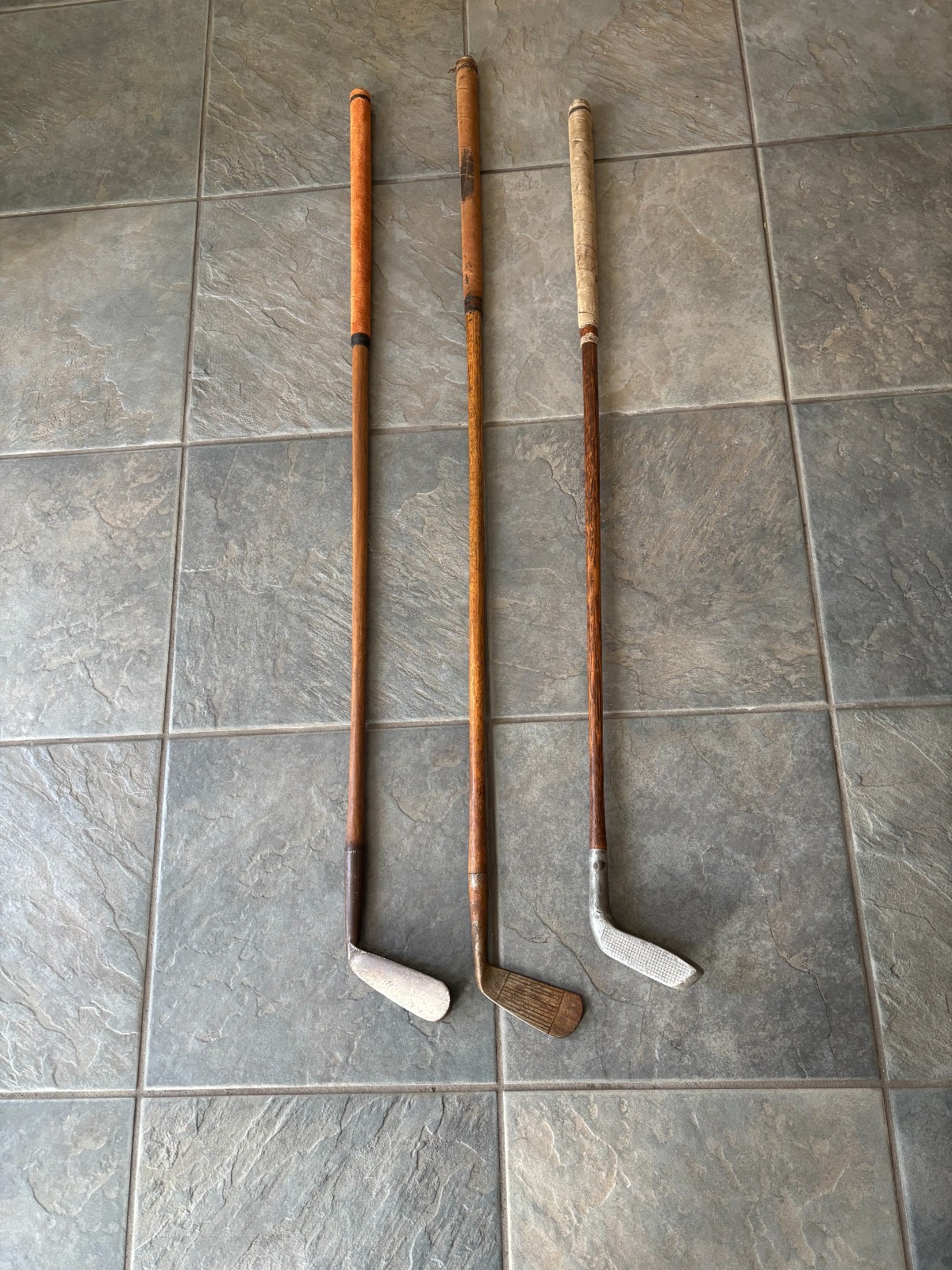 3 Antique Hickory Golf Clubs Wright & Ditson Fairfield Musselburgh Irons