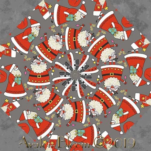 Festive Santas Kaleidoscope 32 X 24 Quilt Kit Precut Blocks