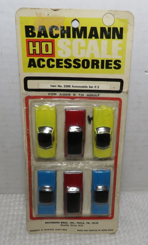 Vtg Bachmann Railroad Accessories AUTOMOBILE SET #2 Cars 2306 HO Scale Train V2 Vtg Bachmann Railroad Accessories AUTOMOBILE SET #2 Cars 2306 HO Scale Train V2