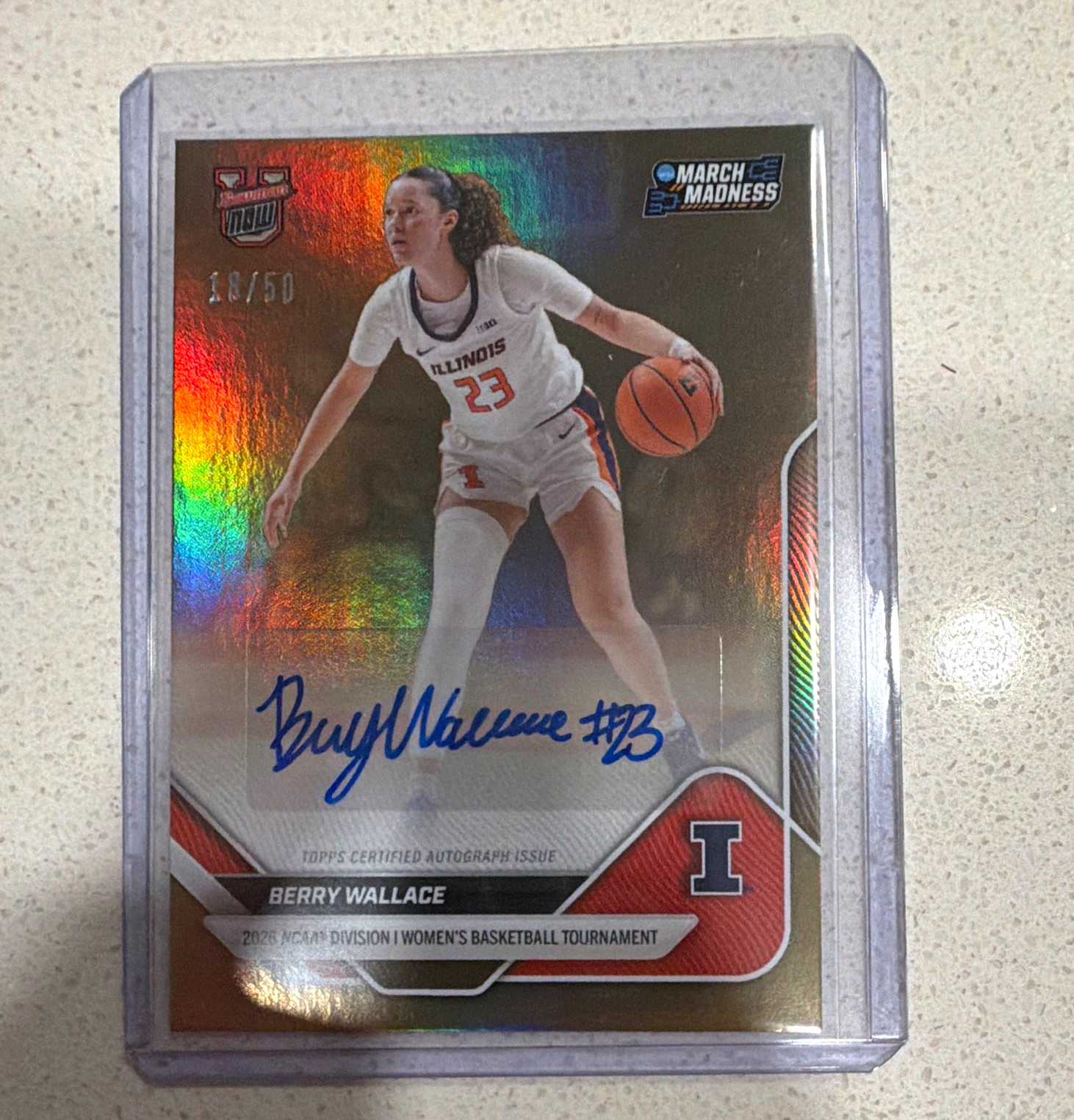 Topps 2025-26 Bowman U Now March Madness Berry Wallace Auto Gold Foil /50 RC Topps 2025-26 Bowman U Now March Madness Berry Wallace Auto Gold Foil /50 RC