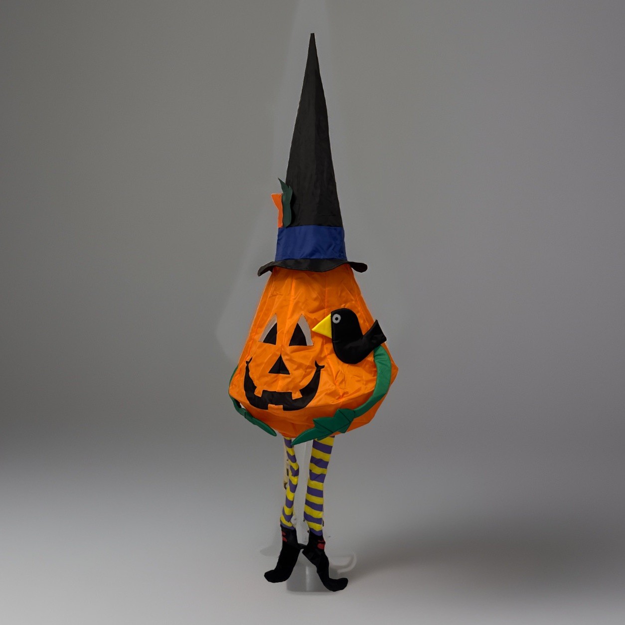 VTG 3D Halloween Pumpkin Witch Windsock USA 54” Tall Joann 2004 VTG 3D Halloween Pumpkin Witch Windsock USA 54” Tall Joann 2004