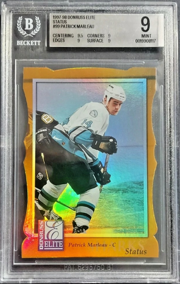 1997-98 Donruss Elite /100 Gold Die-Cut Status #99 Patrick Marleau SSP SJ BGS 9
