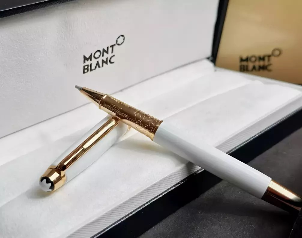 New Montblanc Meisterstuck Rollerball Pen Ceramics 163 White Gold Trim Classique New Montblanc Meisterstuck Rollerball Pen Ceramics 163 White Gold Trim Classique