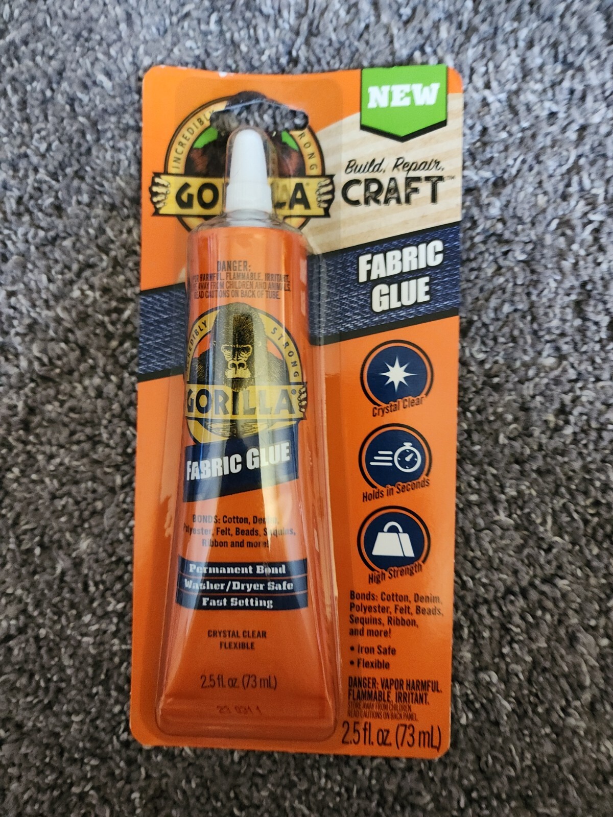 Gorilla Permanent Bond Fabric Glue, 2.5oz Gorilla Permanent Bond Fabric Glue, 2.5oz
