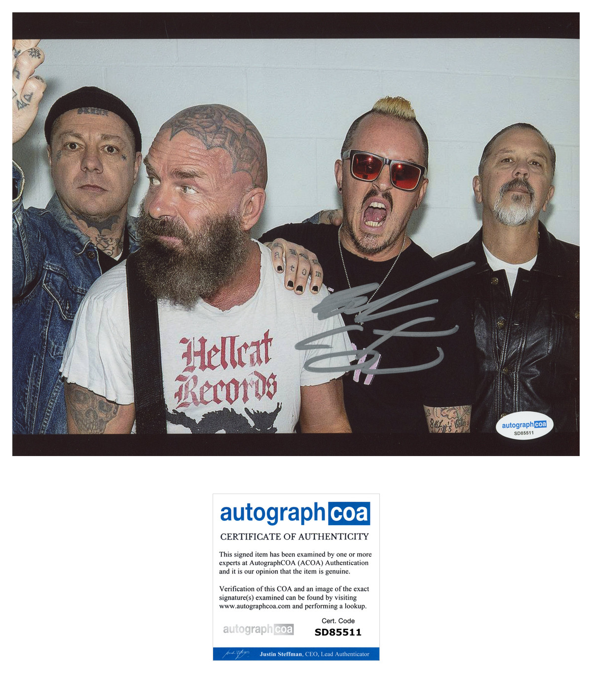 * BRANDEN STEINECKERT * signed 8x10 photo * RANCID * ACOA *