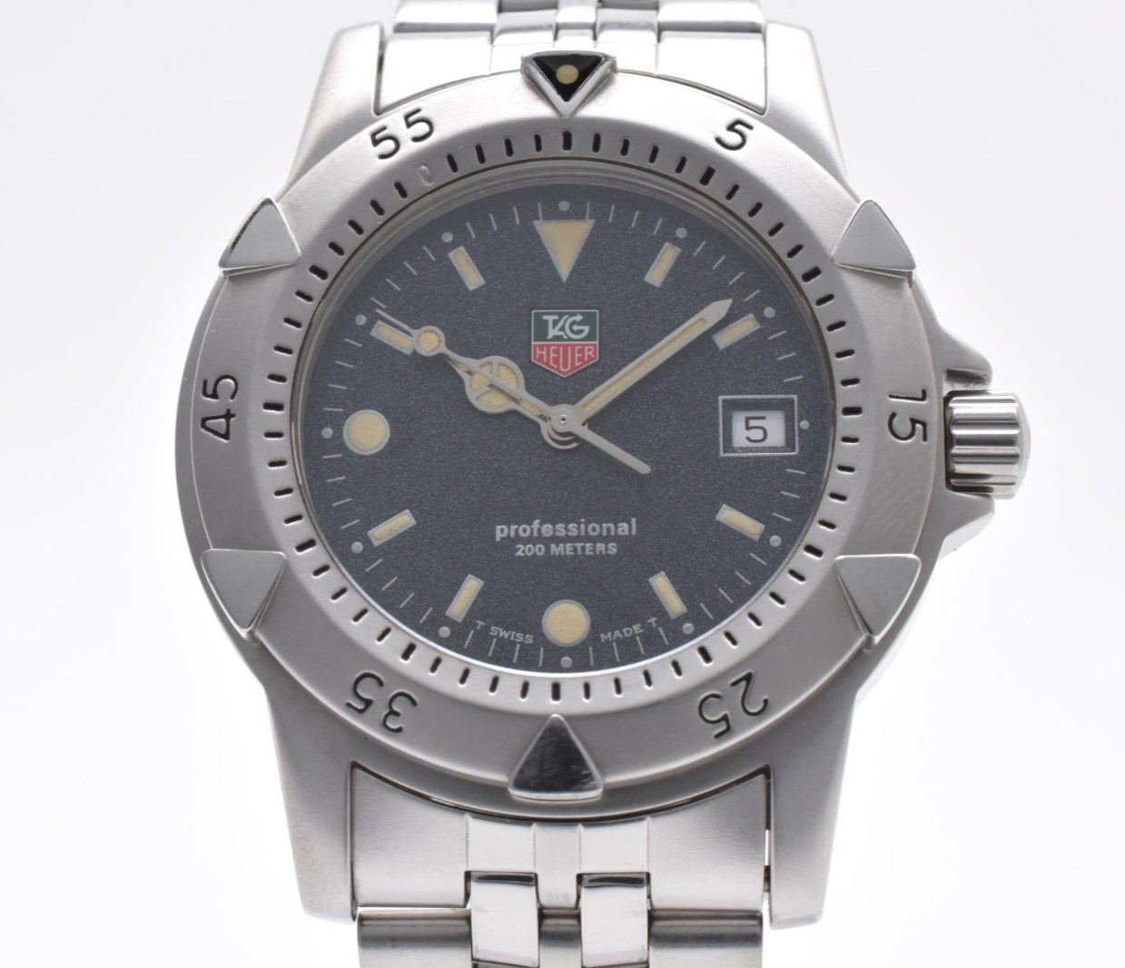 TAG Heuer 1500 Professional 200m WD1211-K-21 Dark Granite Quartz Men's Watch 90s