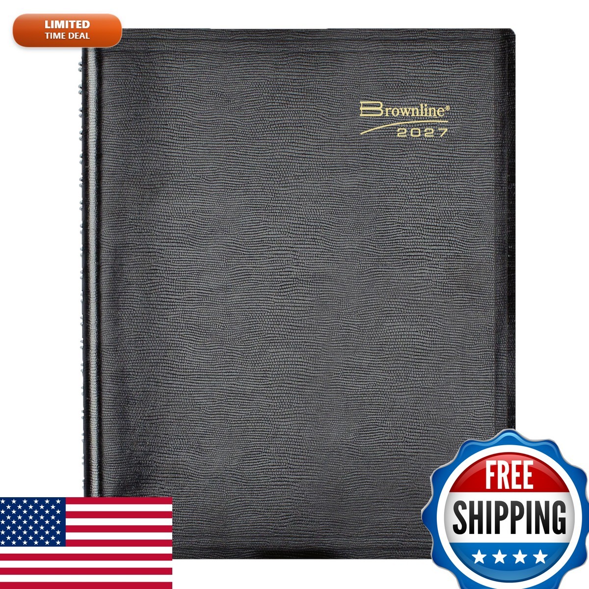 Brownline 2027 CB960.BLK Planner 4-Person Appointment Book Jan-Dec Black 11x8.5