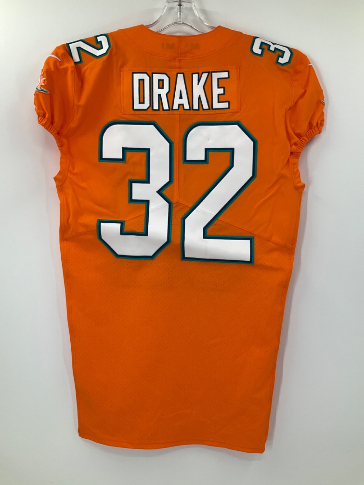 #32 KENYAN DRAKE MIAMI DOLPHINS NIKE GAME USED ORANGE JERSEY SZ-42 YR-2016