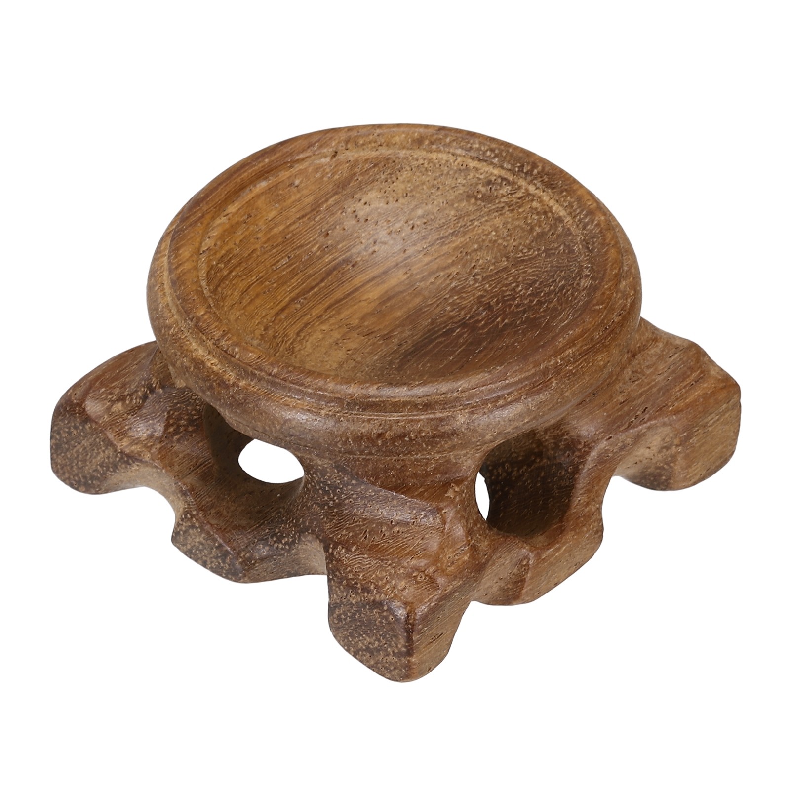 Wooden Crystal Ball Stand 35mm Wood Display Stand Base Red Brown]