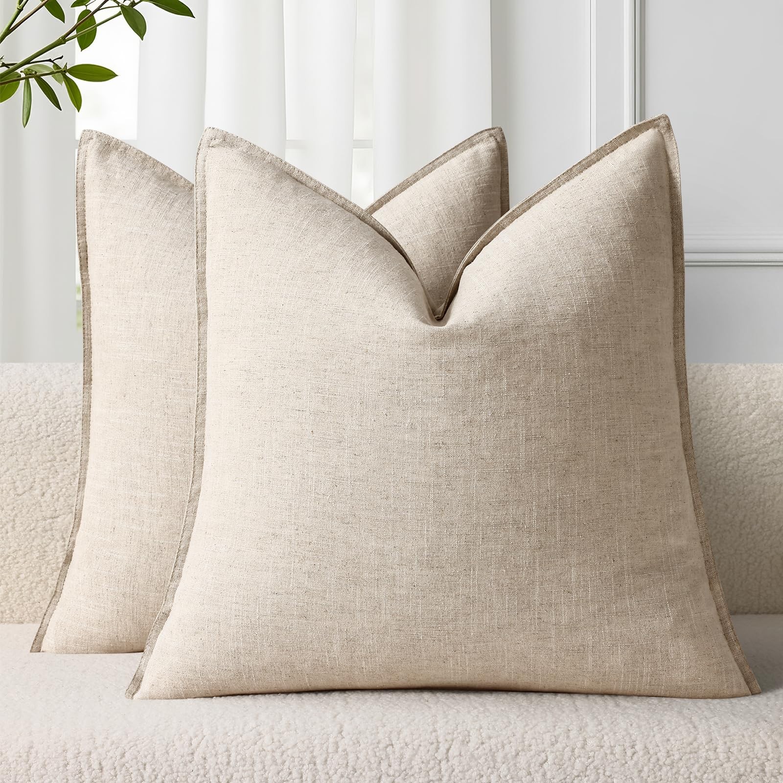 decorUhome Fall Beige Linen Throw Pillow 22\ decorUhome Fall Beige Linen Throw Pillow 22\