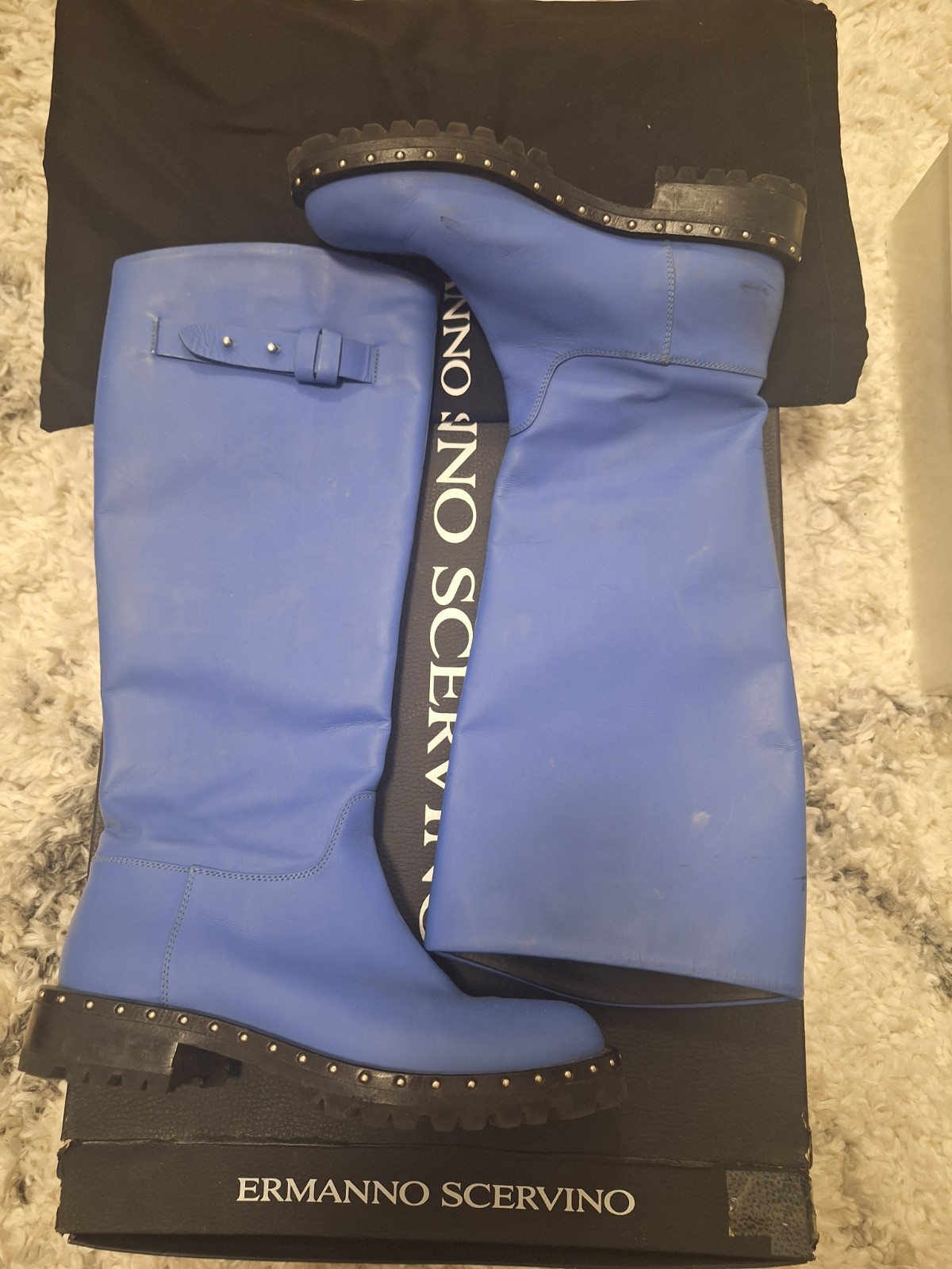 Leather boots by Ermanno Scervino Size 37 Pastel Blue Leather boots by Ermanno Scervino Size 37 Pastel Blue