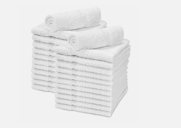 Wash cloth 100% Cotton 12x12 Baby Soft Fabric White Extra Absorbent pack of 24.