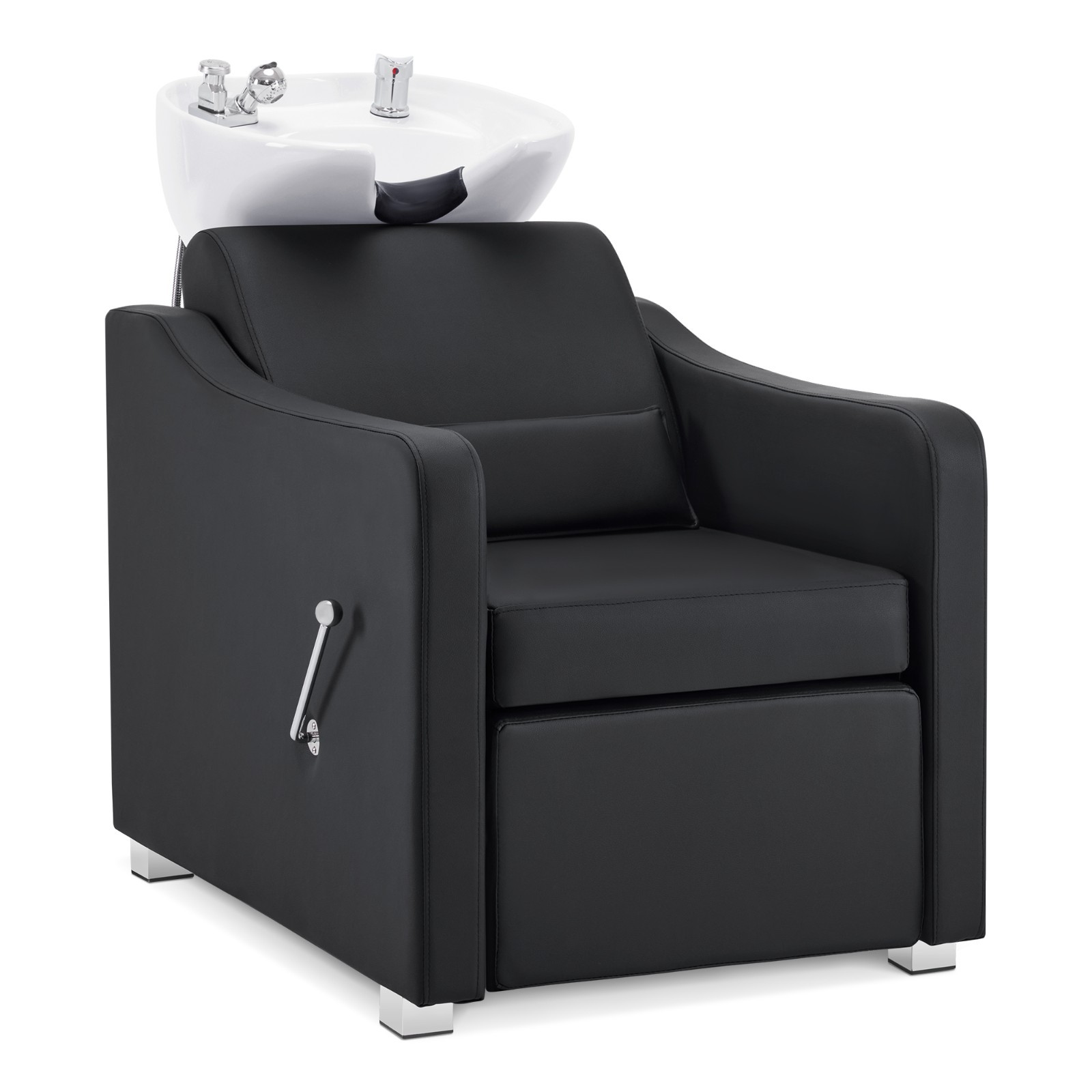 BarberPub Backwash Shampoo Station Chair, Ceramic Hair Wash Bowl for Salon 9364 BarberPub Backwash Shampoo Station Chair, Ceramic Hair Wash Bowl for Salon 9364