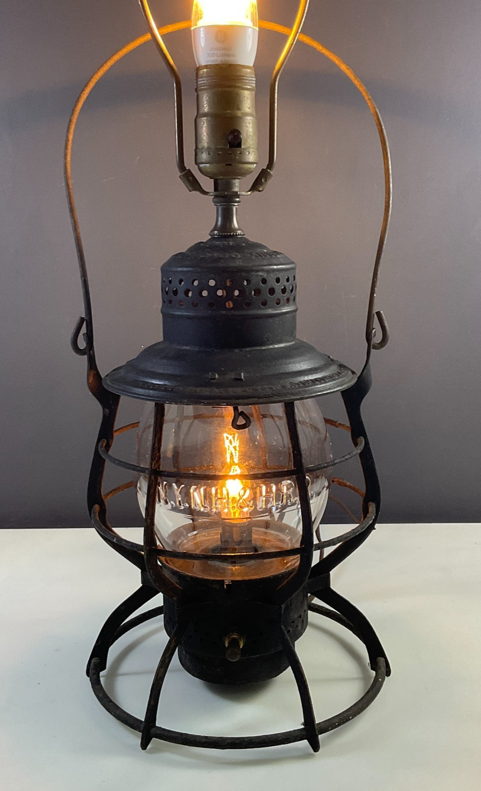 Antique Adam & Westlake Railroad Lantern Table Lamp Antique Adam & Westlake Railroad Lantern Table Lamp
