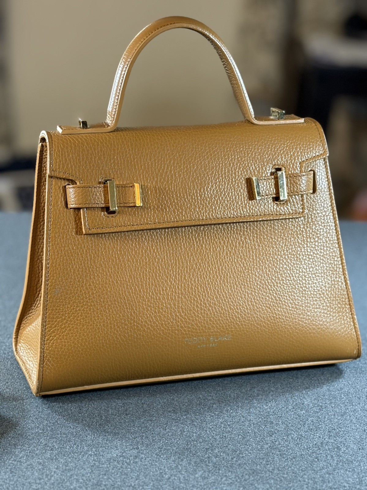 Teddy Blake Ava 11” Leather Satchel Crossbody Handbag in Camel Brown Teddy Blake Ava 11” Leather Satchel Crossbody Handbag in Camel Brown
