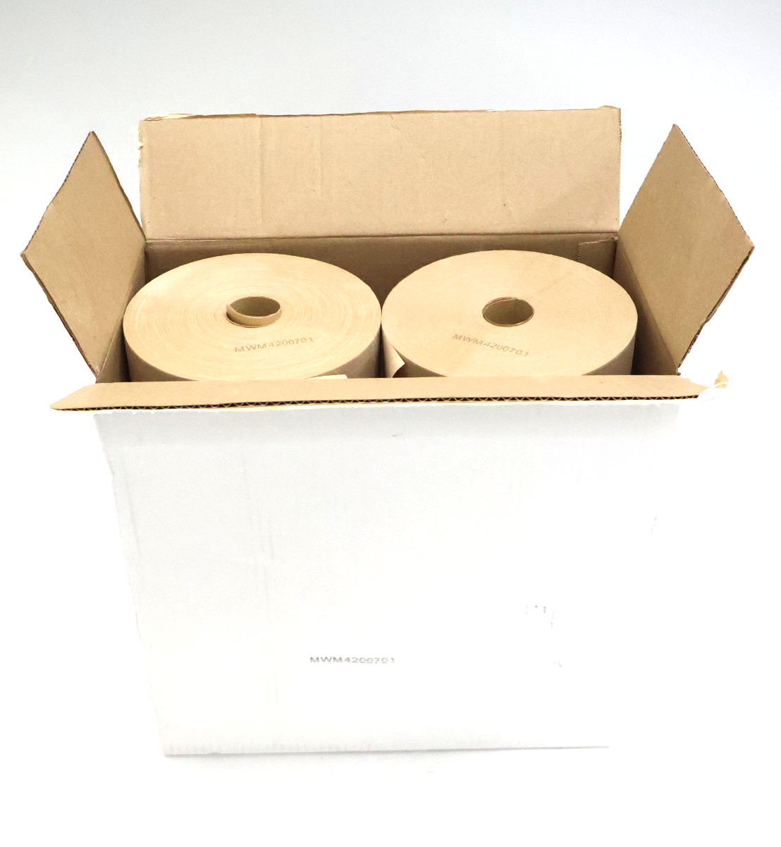 New 12 Rolls Reinforced Gummed Paper Tape 60mm x 600ft Natural K3809 New 12 Rolls Reinforced Gummed Paper Tape 60mm x 600ft Natural K3809