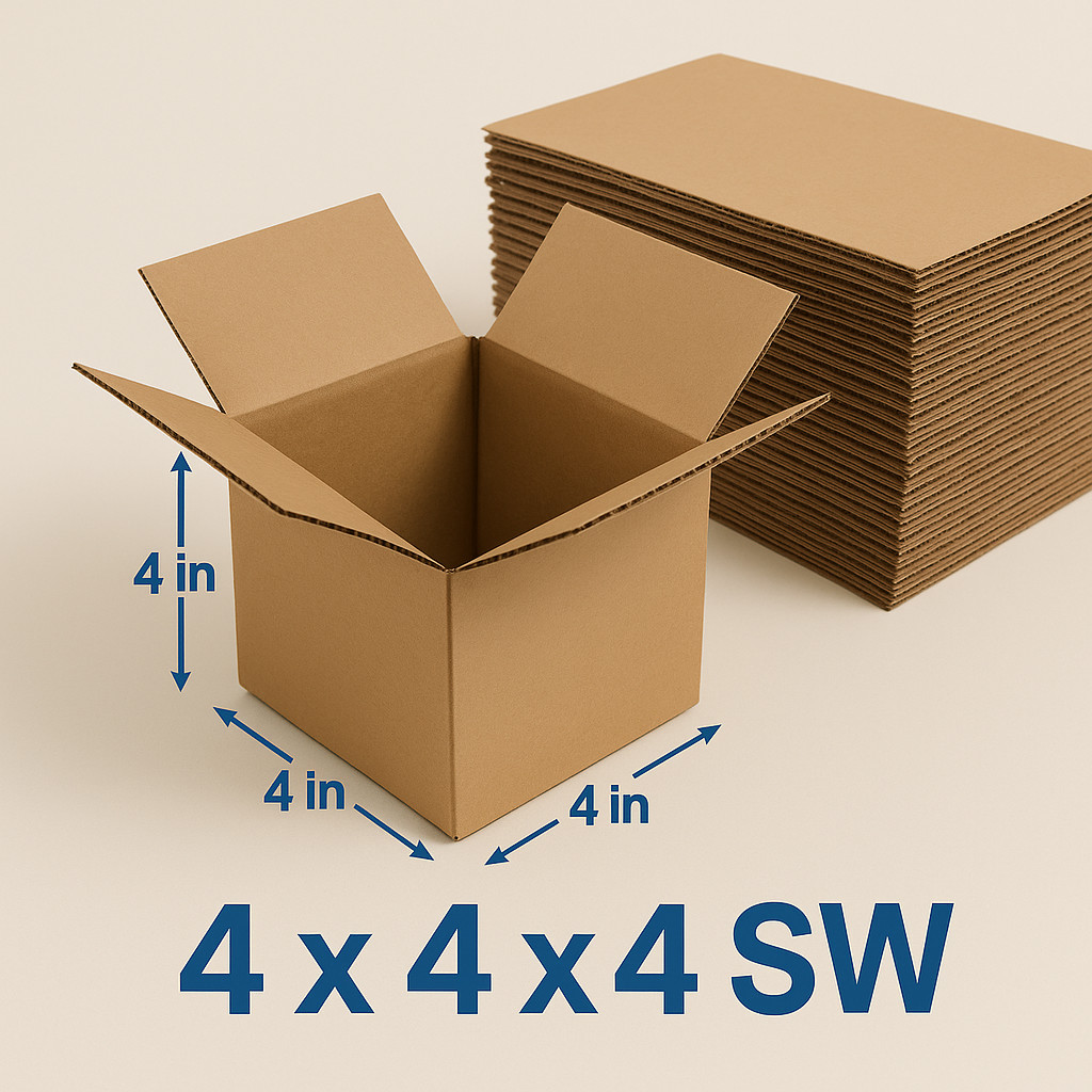 100 Pack 4x4x4 32ECT Corrugated Shipping Boxes| Cardboard Mailing Packing Carton