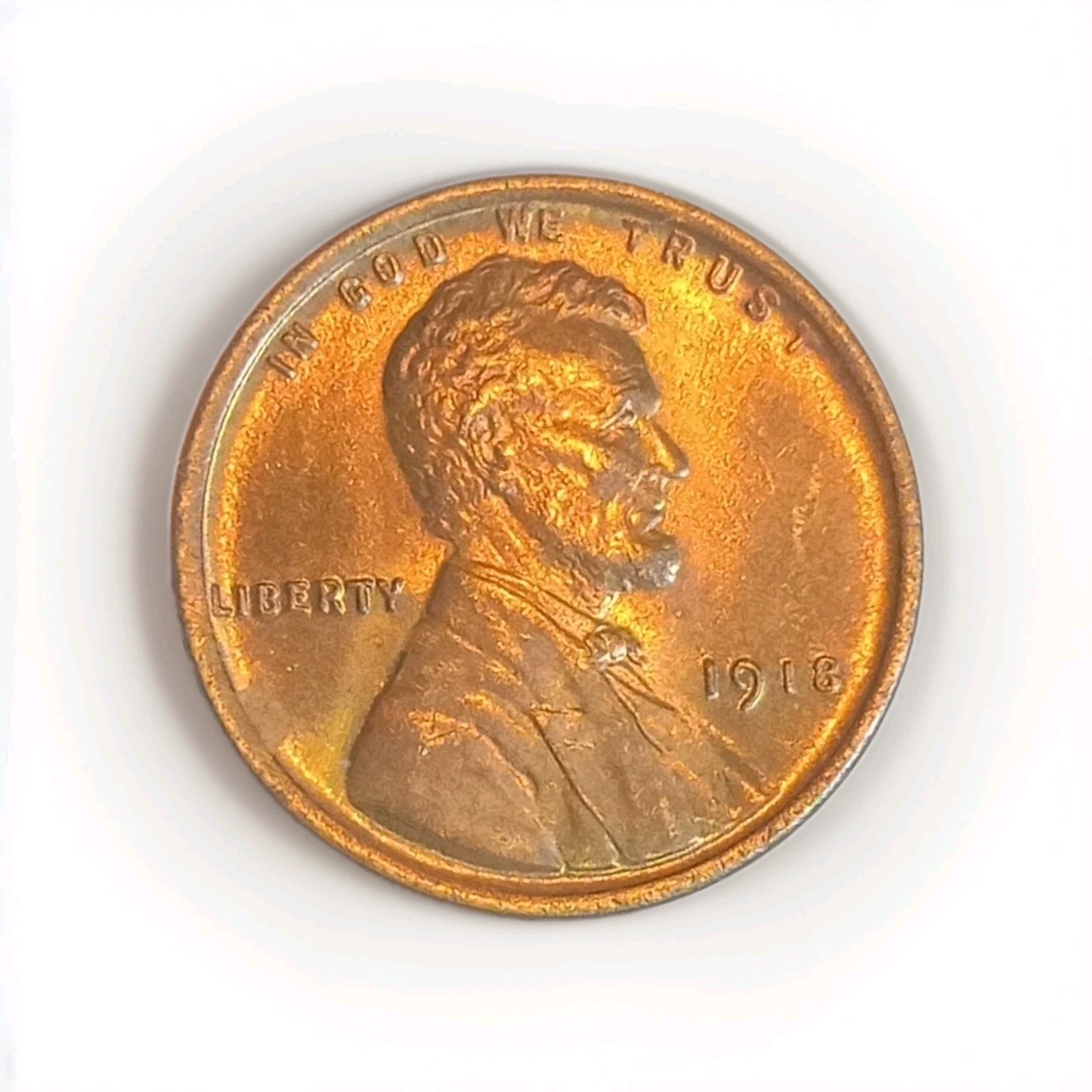 1918 Lincoln Cent Uncirculated BU Mostly Red Gorgeous Stunner Wheat