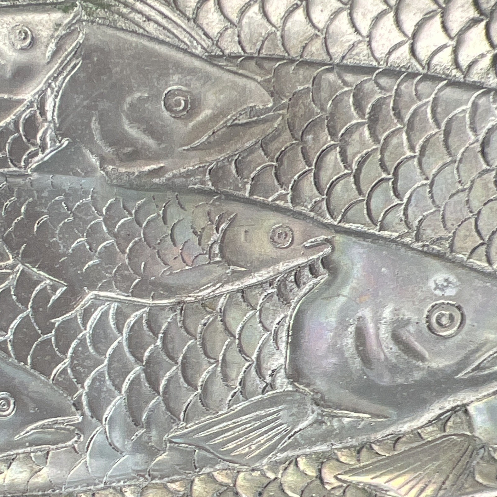 1986 Vintage Arthur Court Aluminum School of Fish Serving Tray Platter Coastal