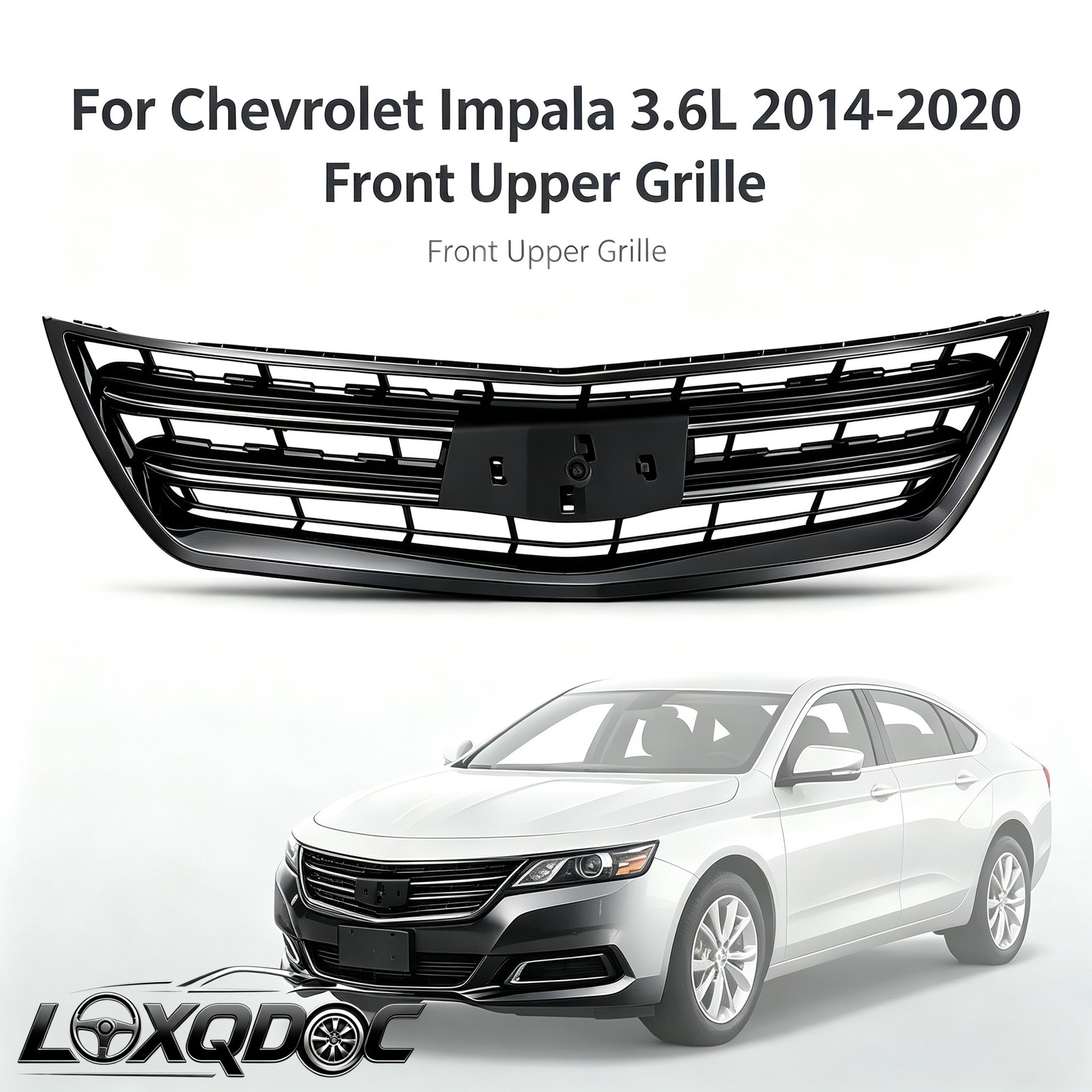 Front Upper Grille Black  ABS Grill decorate For Chevrolet Impala 3.6L 2014-2020