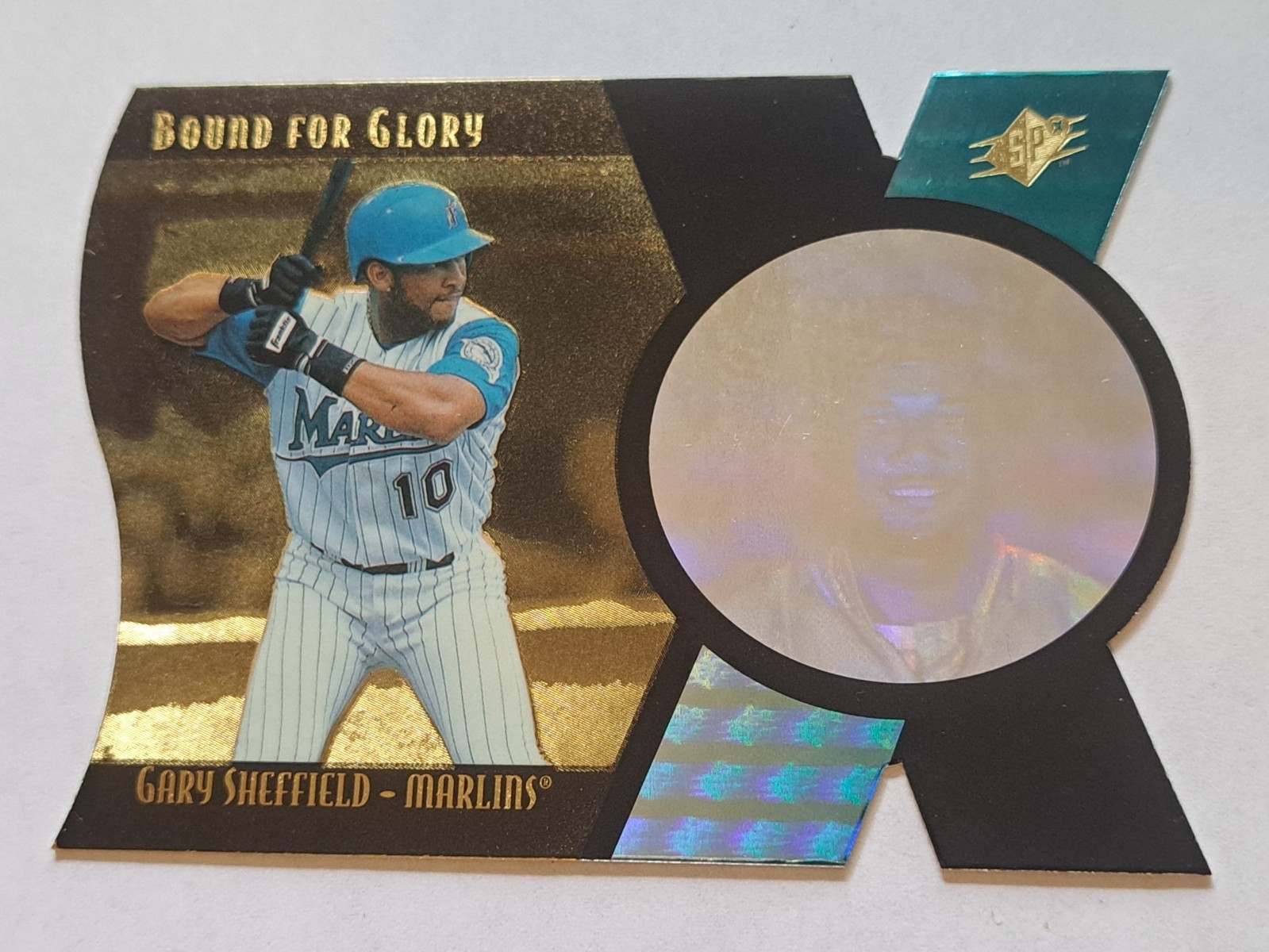 1997 Upper Deck SPx Bound for Glory Gary Sheffield Marlins #10 1446/1500 Die Cut 1997 Upper Deck SPx Bound for Glory Gary Sheffield Marlins #10 1446/1500 Die Cut