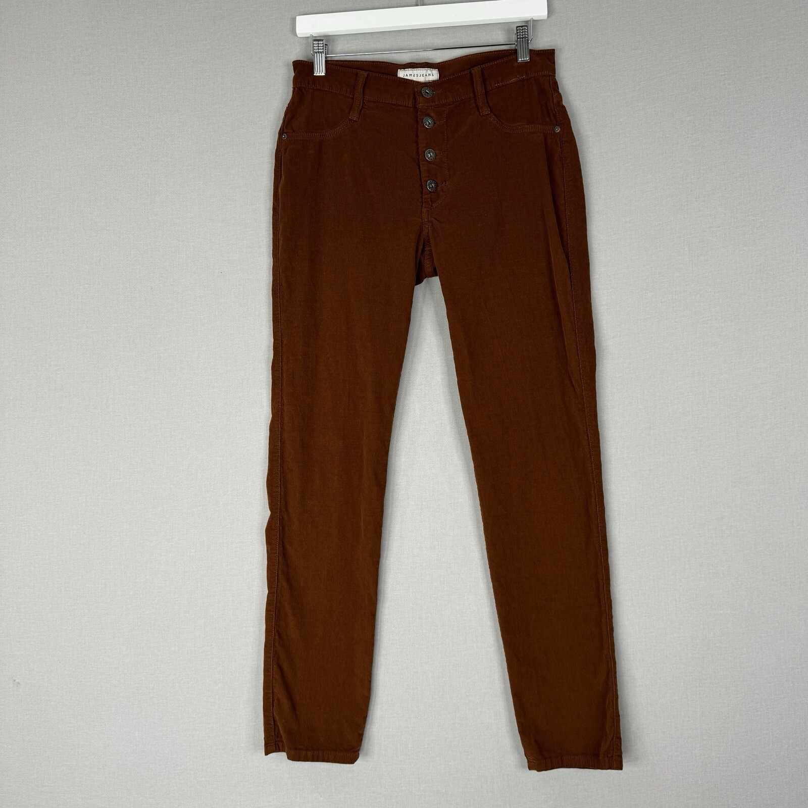 James Jeans Womens Pants 31 Classic Camel Brown High Class Skinny Corduroy Boho