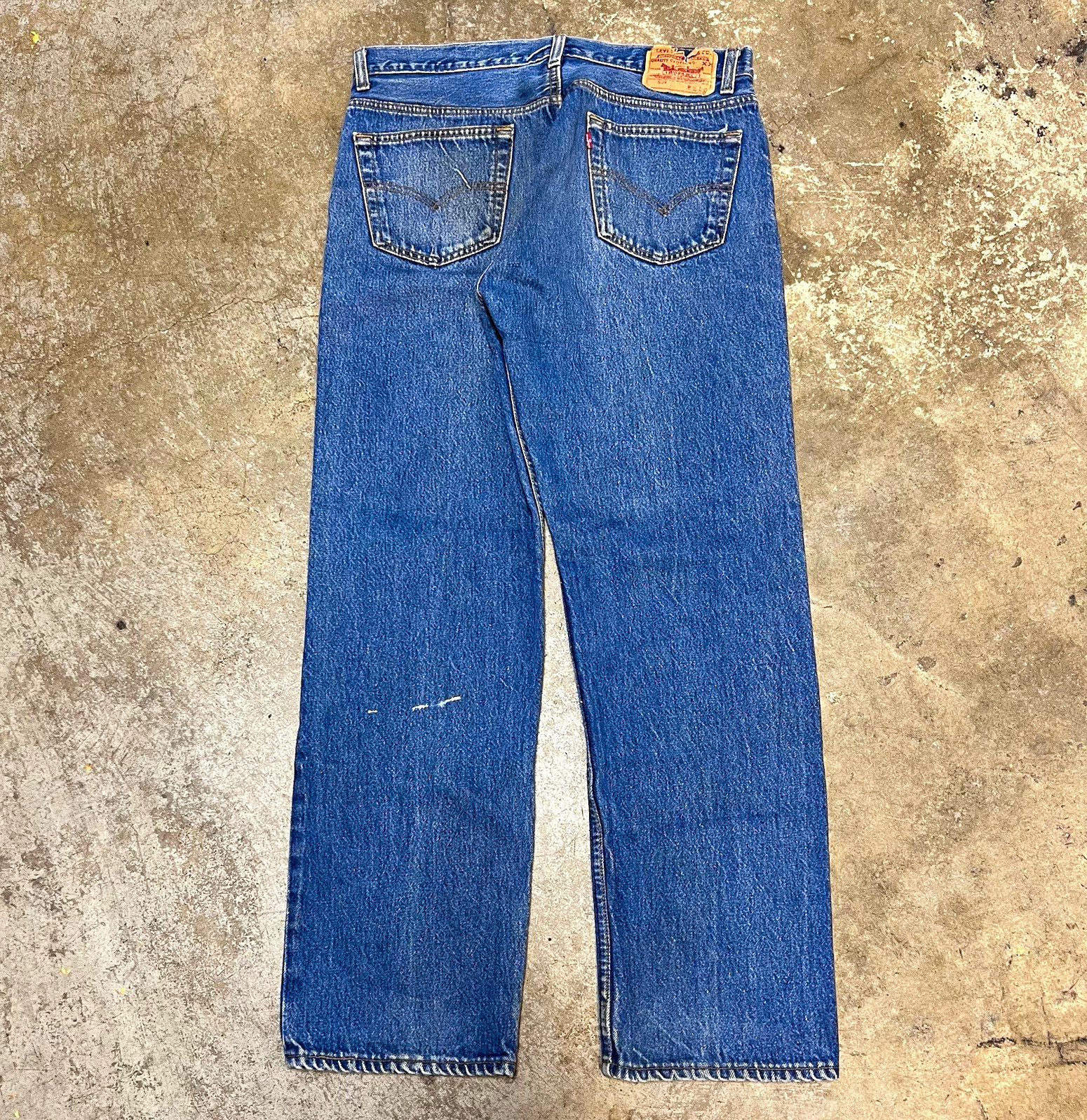 Vintage made in USA Levi’s 501 button fly blue denim jeans, double big X Vintage made in USA Levi’s 501 button fly blue denim jeans, double big X