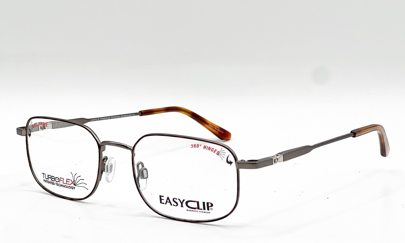 NEW EASYCLIP EC629 10 TORTOISE AUTHENTIC EYEGLASSES W/ CLIP 51-19