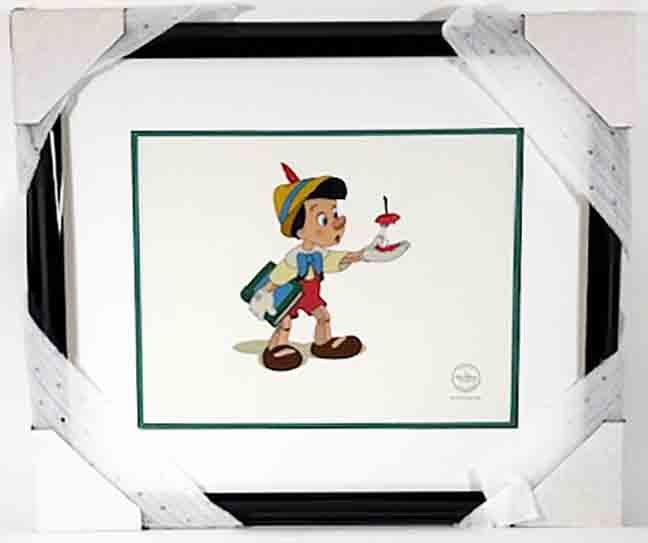 Disney's Pinocchio Framed Sericel, Disney's Pinocchio Framed Sericel,