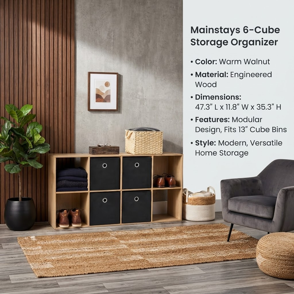 Mainstays 8 Cube Storage Organizer Spring Pine