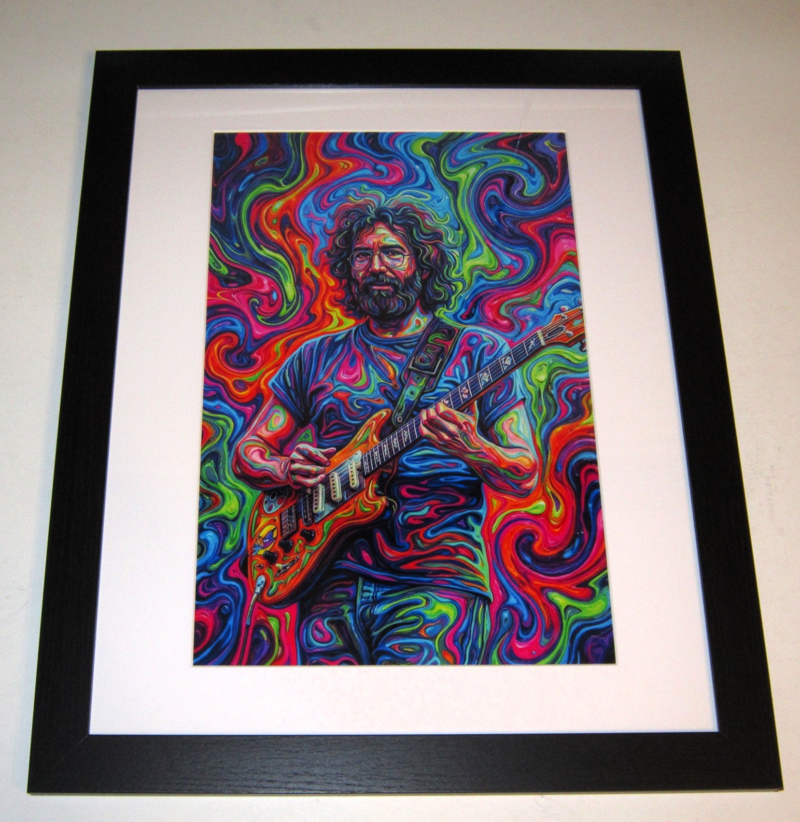 Framed Jerry Garcia 1990 Beautiful Colors Art Grateful Dead Poster 23